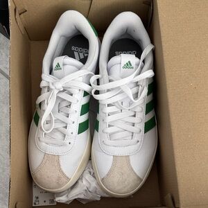 Adidas VL Court 3.0 White and Green Sneakers